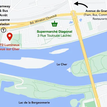 T2 Lumineux Vue Sur Cher, 8mn Gare & Centre Tours