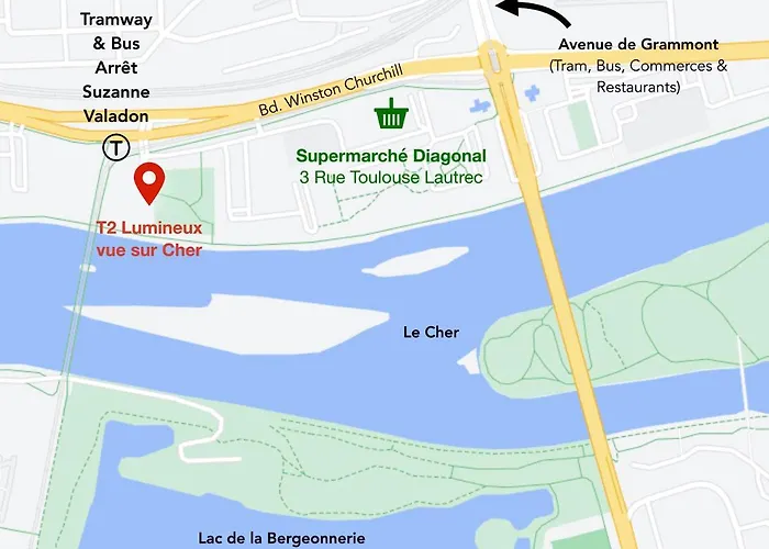 T2 Lumineux Vue Sur Cher, 8mn Gare & Centre Тур